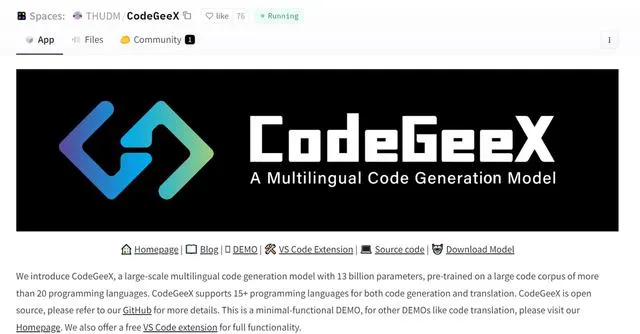 CodeGeeX Code Asistant AI