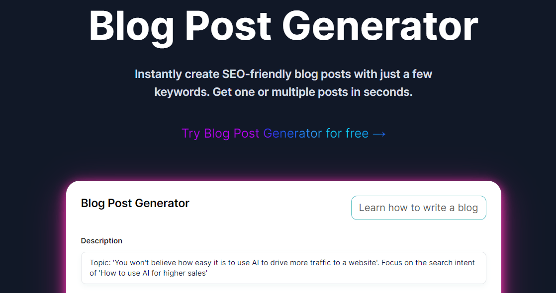 Free Blog Post Generator